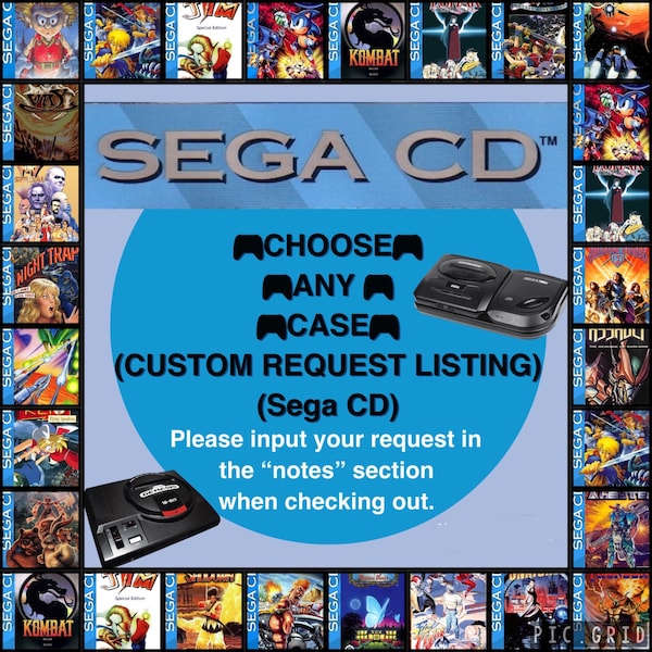 Custom Request Any Sega Cd REPRODUCTION CASE No Disc! Sega Cd