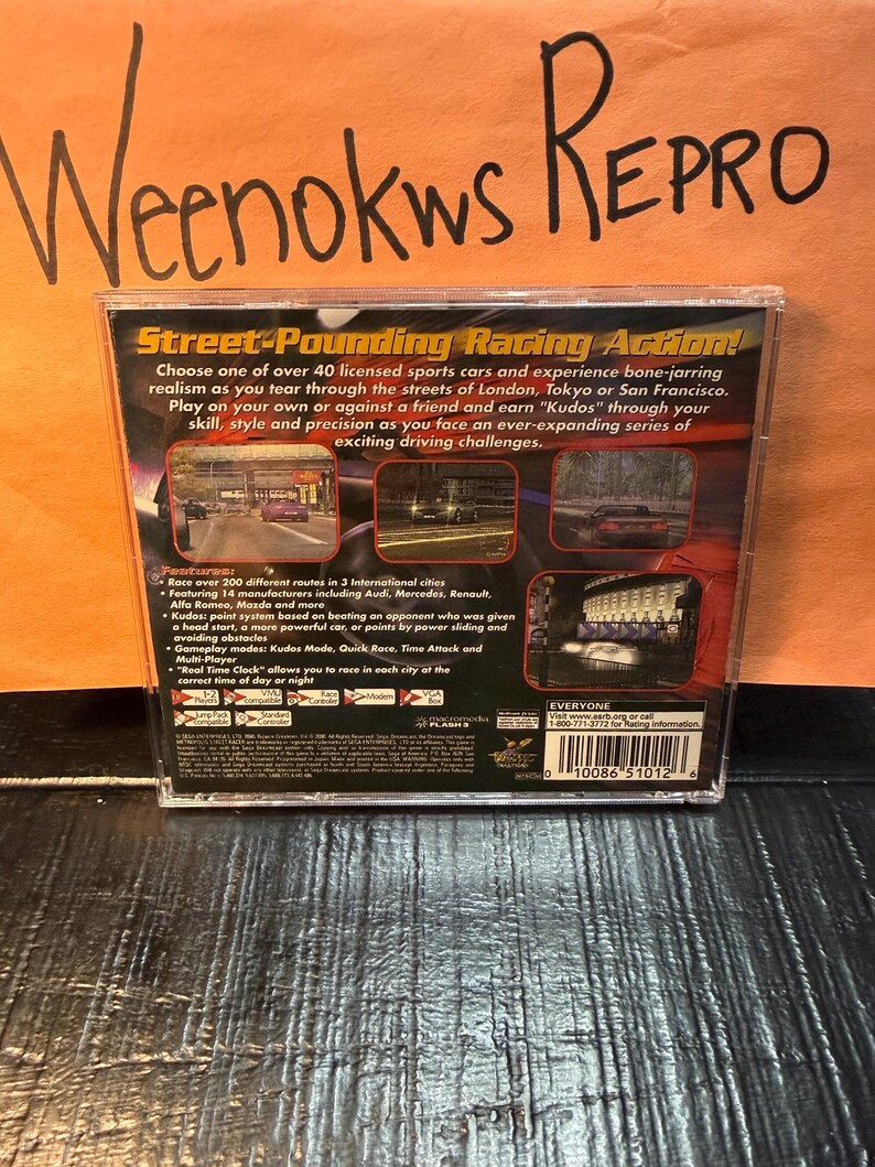 MSR Metropolis Street Racer REPRODUCTION CASE No Disc! Dreamcast - Etsy