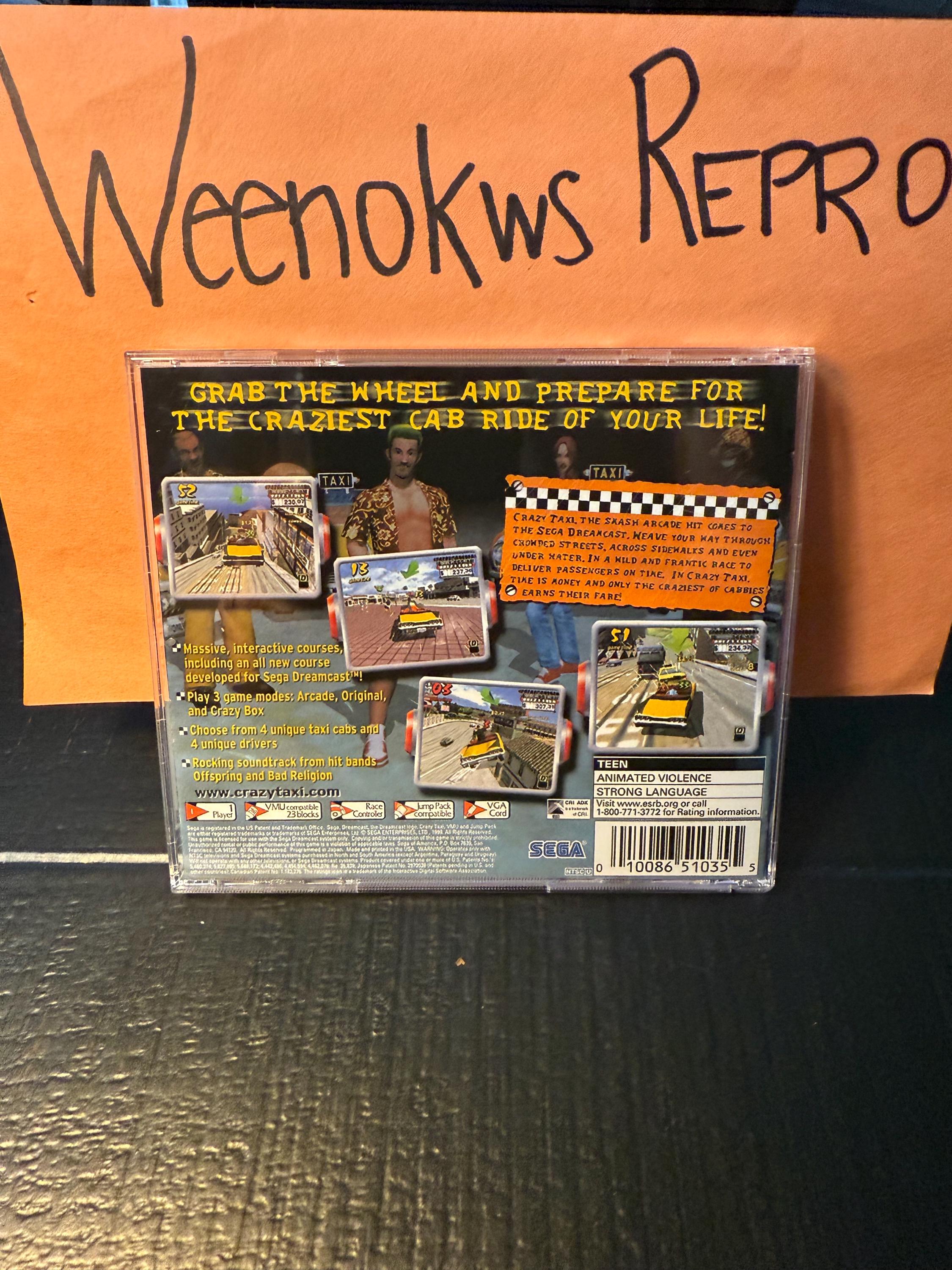 Crazy Taxi 1 REPRODUCTION CASE No Disc Dreamcast - Etsy
