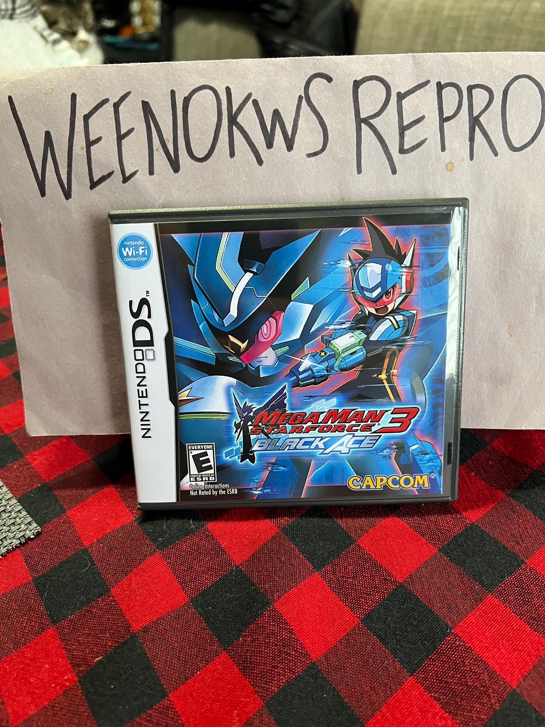 MegaMan Starforce 3 Black Ace REPRODUCTION CASE No Game! Nintendo DS