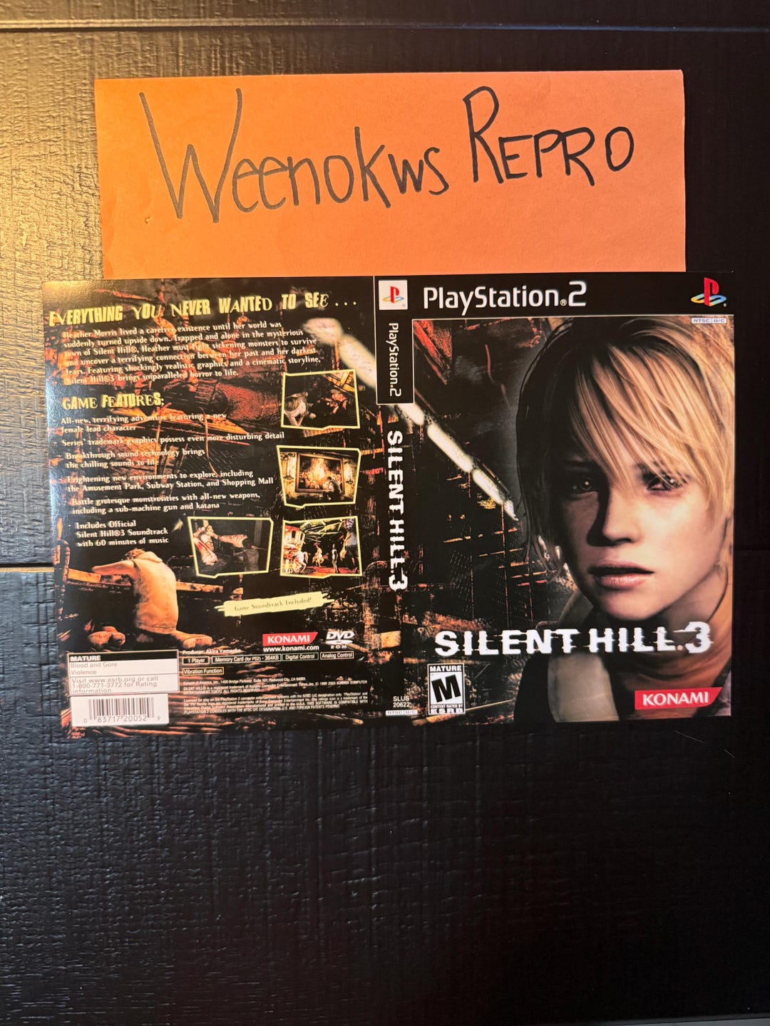 サイレントヒル3 複製版 アートのみ ディスクなし ケースなし PS2