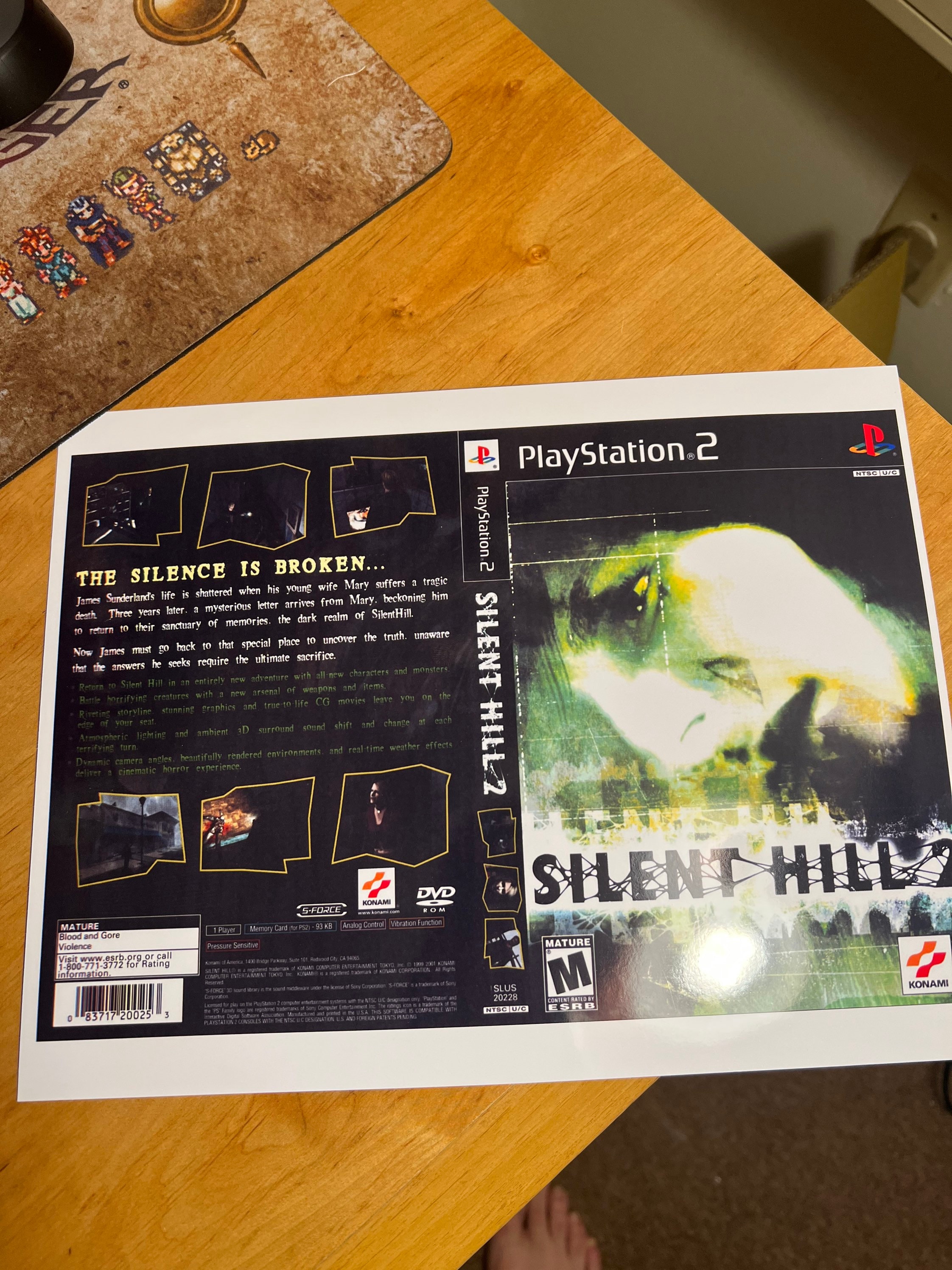 Silent Hill 2 REPRODUCTION Art Only No Disc No Case ps2