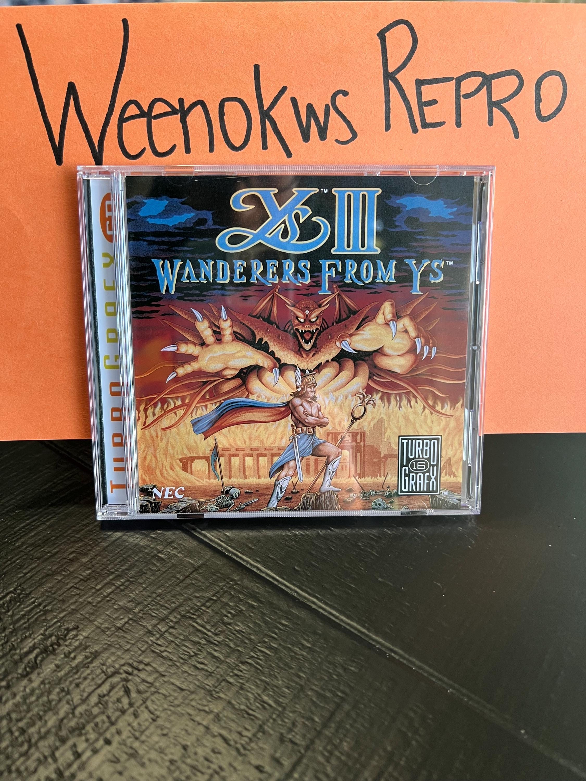 Ys III Wanderers From Ys REPRODUCTION CASE No Disc Turbo Grafx Cd