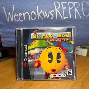 Ms. Pac-Man Maze Madness REPRODUCTION CASE No Disc Dreamcast
