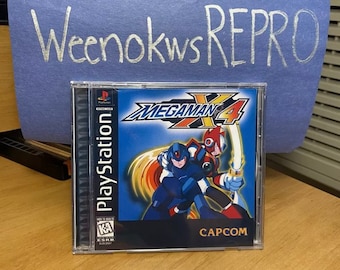 MegaMan X 4 REPRODUCTION CASE No Disc Ps1