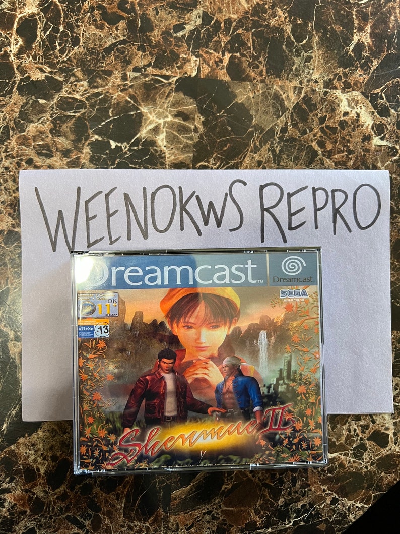 Shenmue 2 II Dreamcast REPRODUCTION CASE Only No Disc Multi Disc Thick Case image 1