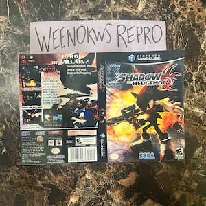 Shadow the Hedgehog REPRODUCTION Art Only No Case! GameCube