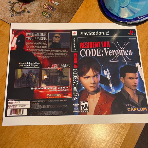 Resident Evil Code Veronica X REPRODUCTION Art Only No Case! No Disc Ps2