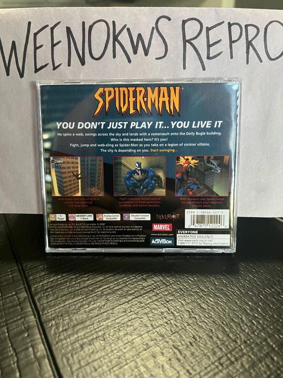 Spiderman REPRODUCTION CASE No Disc Ps1 - Etsy