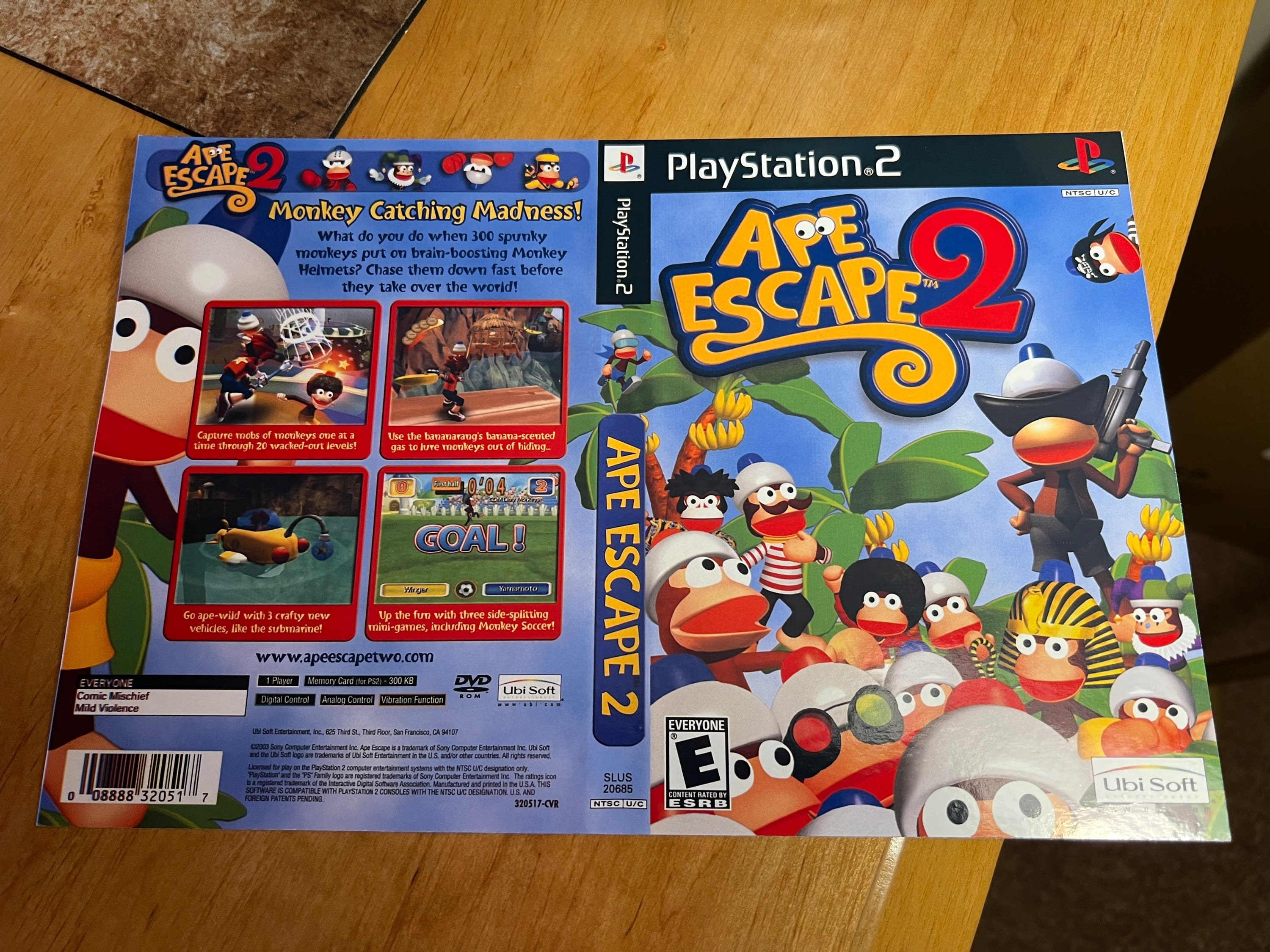 Ape Escape 2 REPRODUCTION Art Only No Disc No Case Ps2 -  Portugal