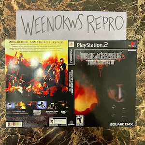 Dirge of Cerberus Final Fantasy VII REPRODUCTION Art only No Case!! Ps2