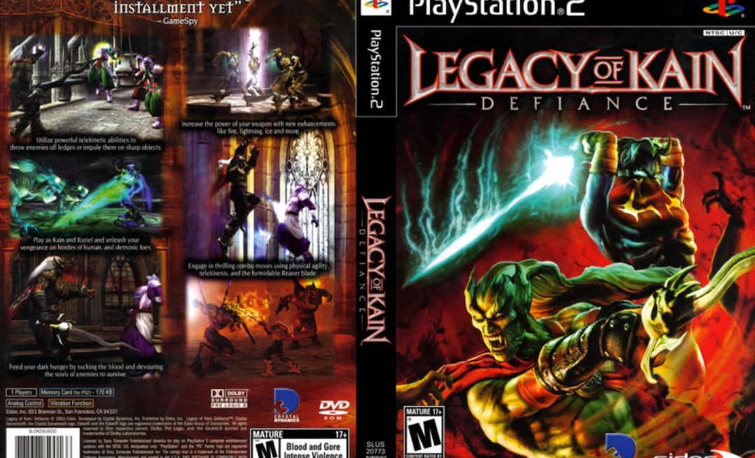 Legacy of Kain Defiance REPRODUCTION Art Only No Disc No Case Ps2 Legacy of Kain Defiance REPRODUCTION Art Only No Disc No Case Ps2