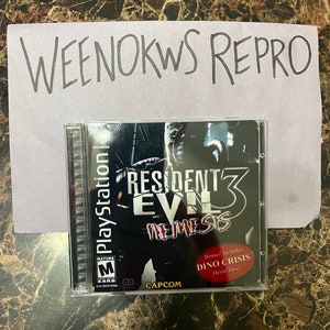Resident evil 3 nemesis REPRODUCTION CASE No Disc ps1 Double disc case Demo ART version