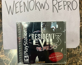 Resident evil 3 nemesis REPRODUCTION CASE No Disc ps1 Double disc case Demo ART version