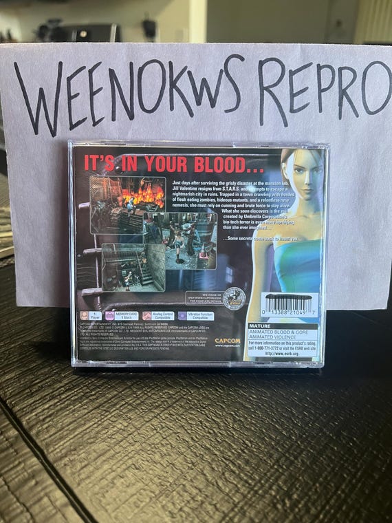 Resident Evil 3 Nemesis REPRODUCTION CASE No Disc Ps1 - Etsy