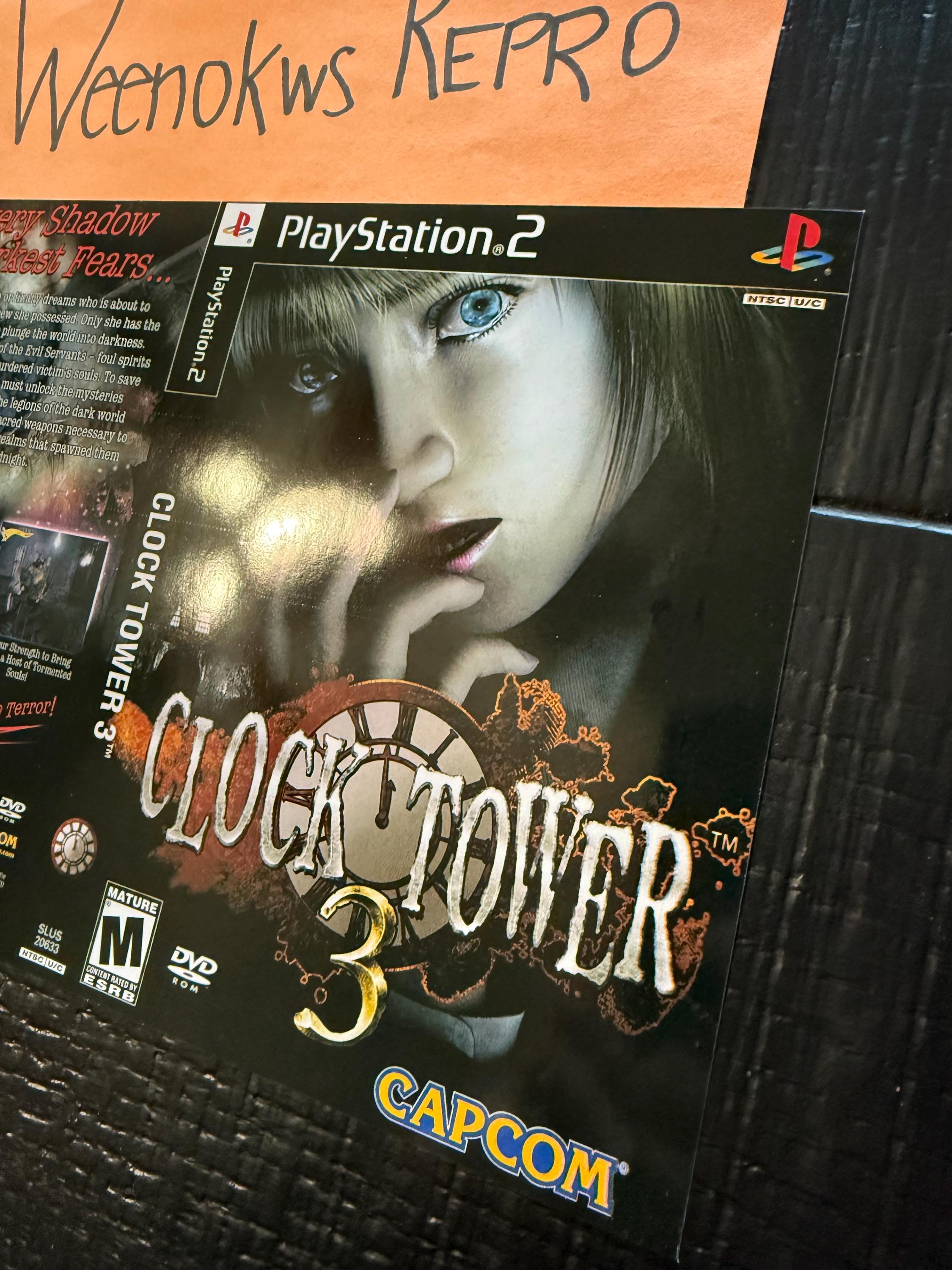 「CLOCK TOWER 3」 ポスター Clock Tower 3 REPRODUCTION ART Only No Disc No Case Ps2 - Etsy
