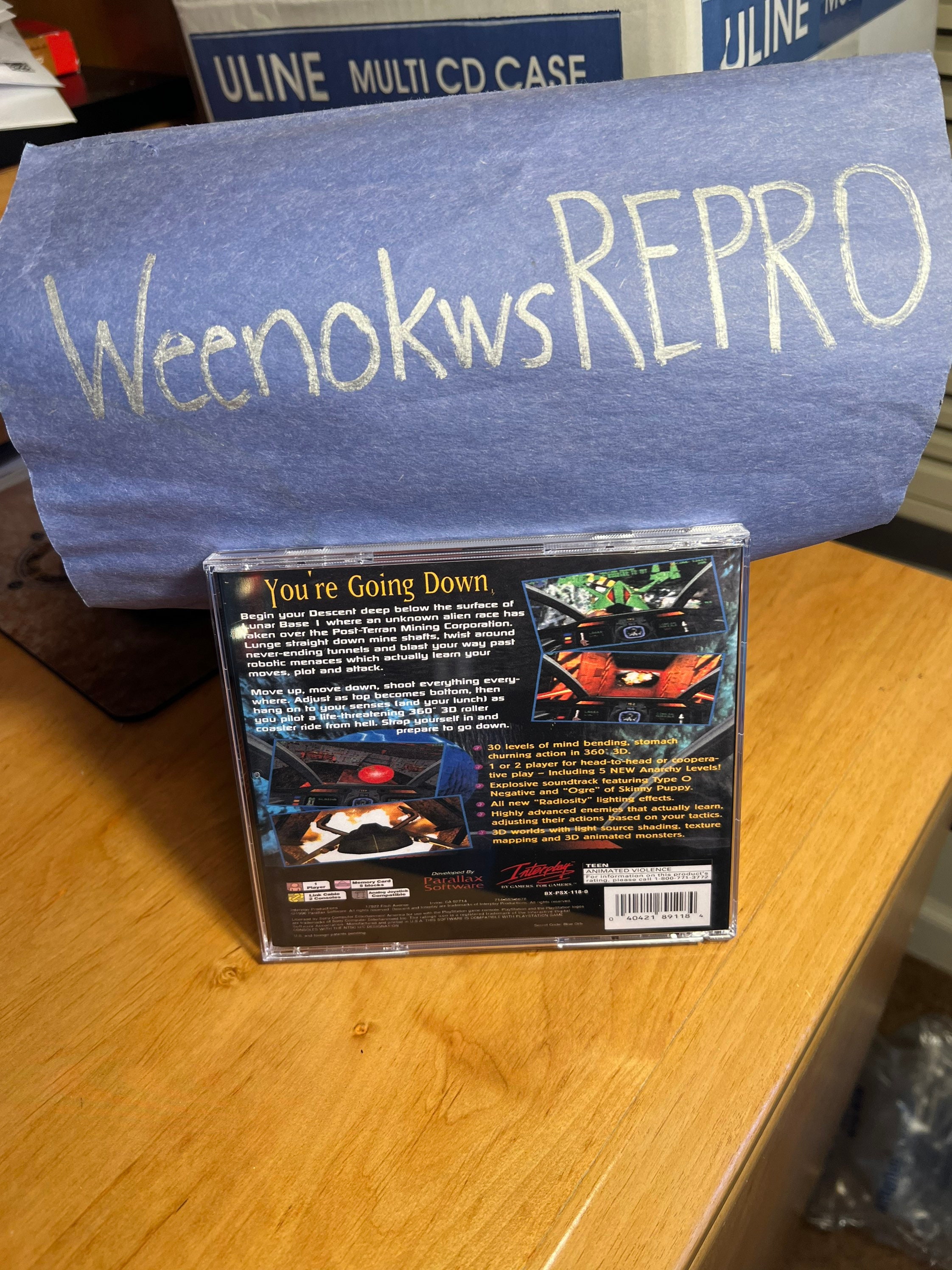 Descent REPRODUCTION CASE No Game!! Ps1 - Etsy