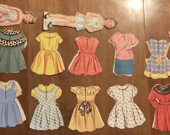 Vintage MCM Paper Dolls & Dresses Lot including dolls Sandy and Scoot
