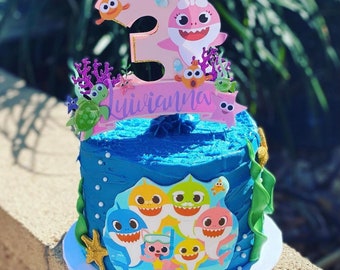 Baby Shark Cake Etsy Baby Shark Cake Etsy