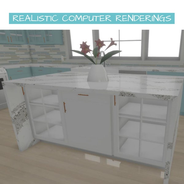 Kitchen Island Design, Kitchen 3D Rendering, 3D Architectural Rendering, Realistic Visualization Rendering, Custom Rendering Services