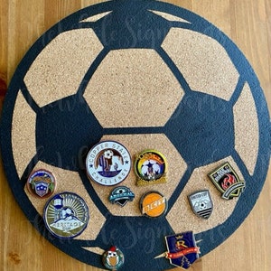 12" Soccer Ball Cork Board round Soccer Ball pin board Soccer gifts Soccer décor pin display futbol cork board pin display board World Cup