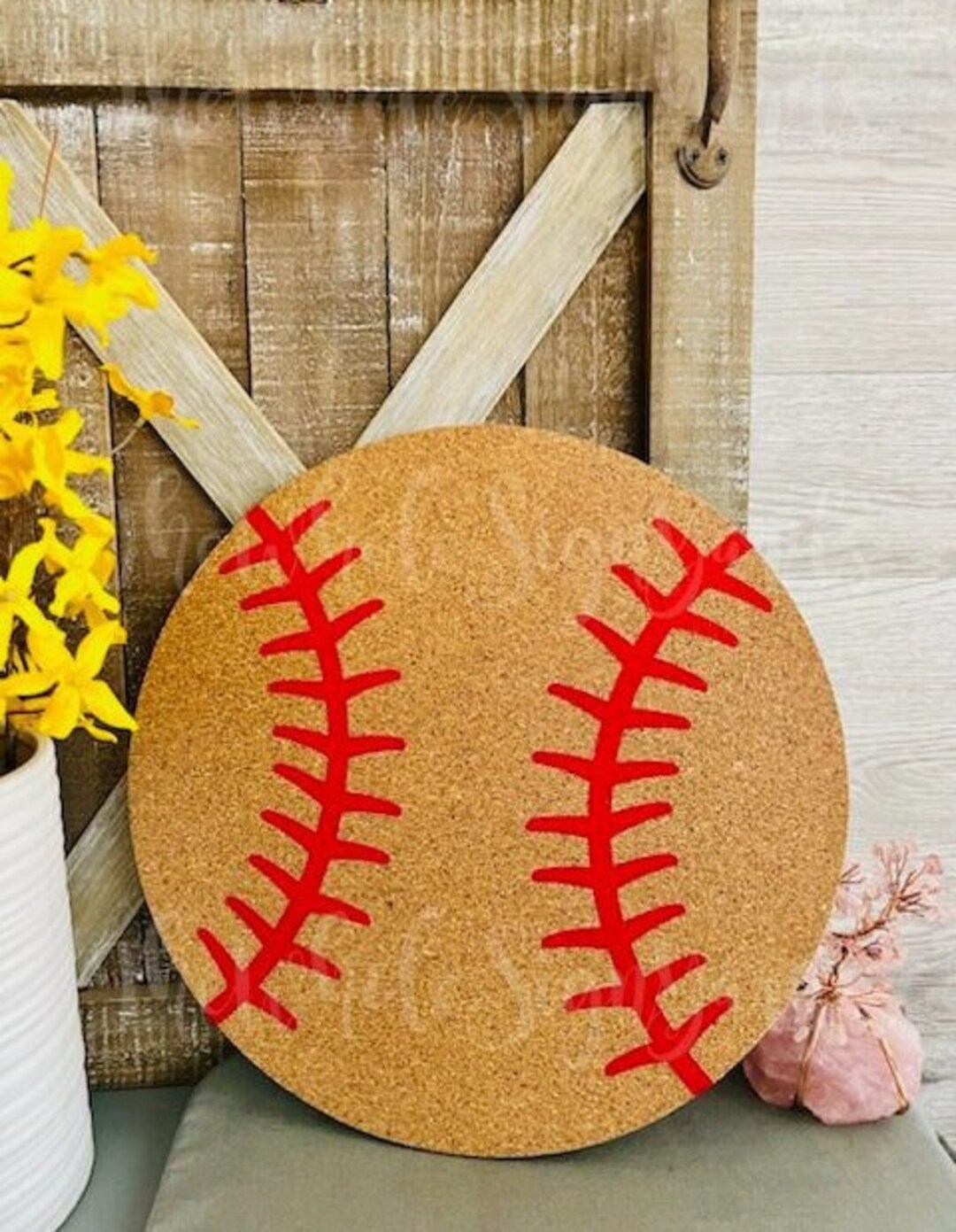 12 Baseball Cork Board Round Baseball Pin Board Baseball Gifts Baseball Décor Baseball Pin