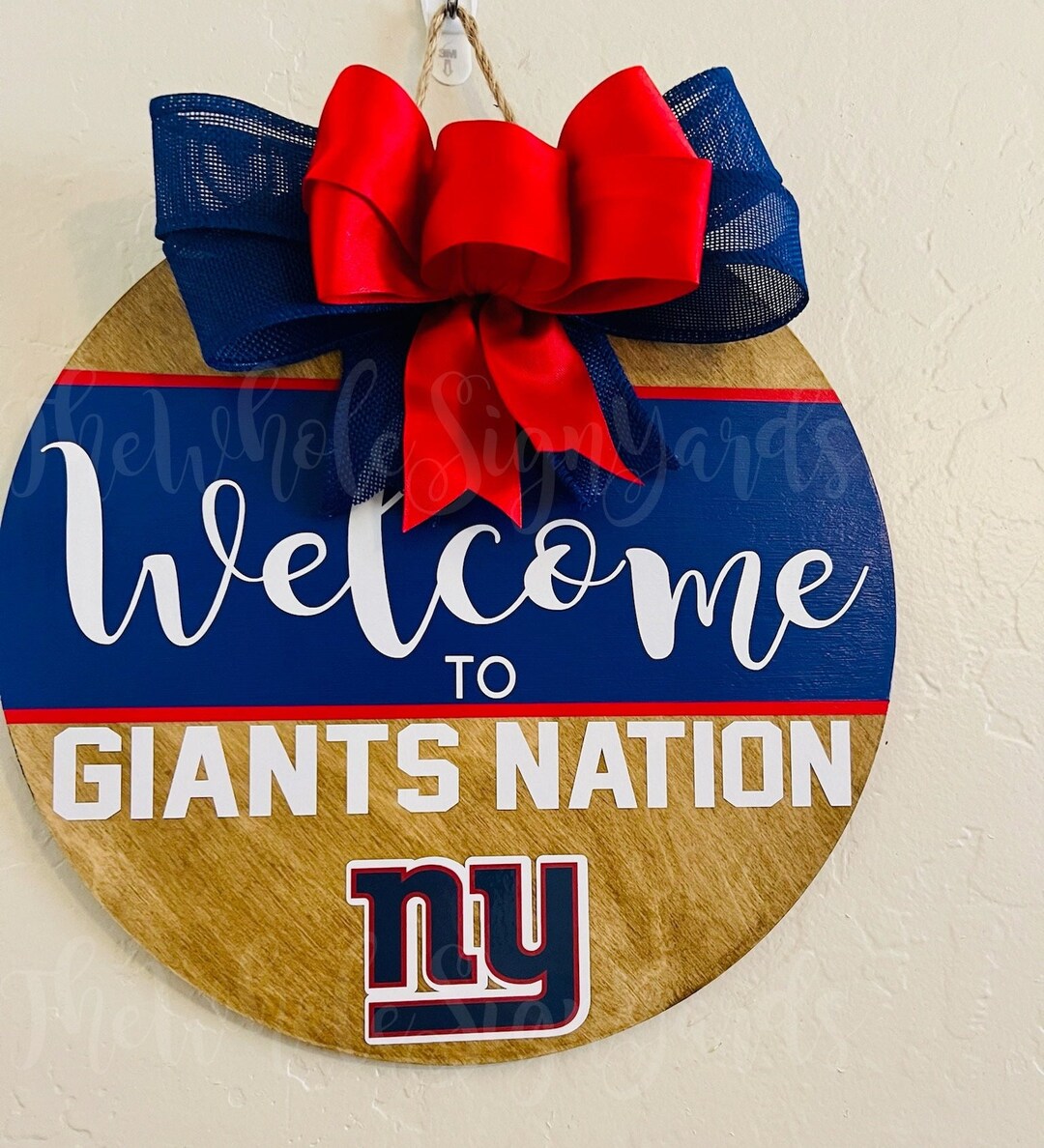 New York Giants Wood Sign Fans Welcome 12x6 | Sports Fan Merch
