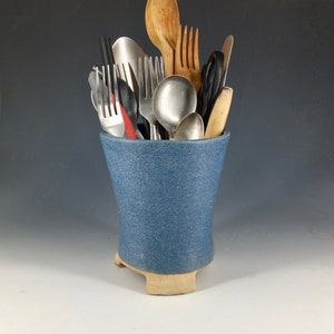 Handmade Pottery Cutlery Drainer / Sink Tidy - Hand Thrown Stoneware Ceramic.