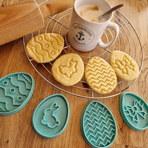 Easter Egg Cookie Cutter Set - Cookie Cutters - Easter Cookie Stamps - Cookie Cutters - Baking Supplies - Fondant - Cookies - Cookies - Clay Cutter