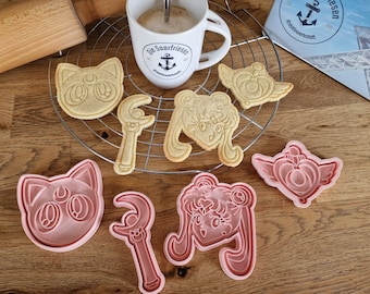 Sailor Moon Cookie Cutter Set  - Keksausstecher - Comic Helden - Anime Ausstechformen - Keksebacken - Backzubehör - Keskstempel Fondant -