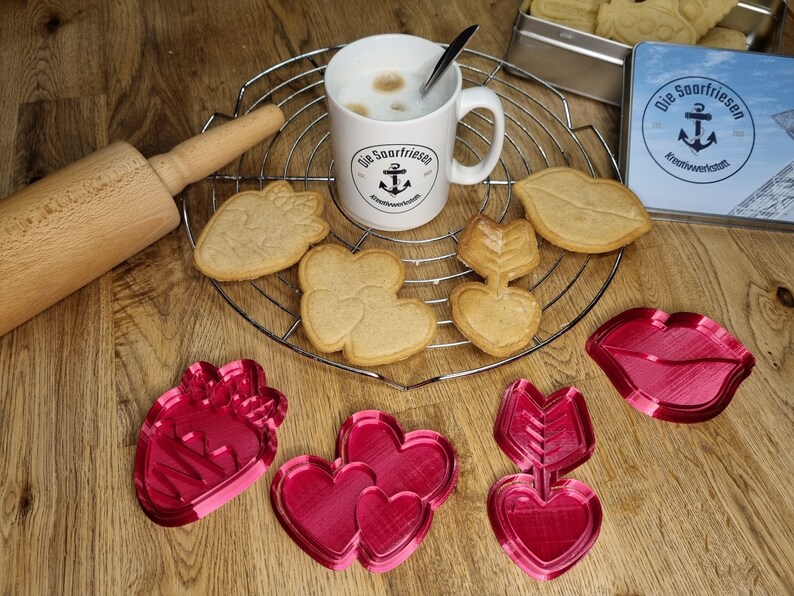 Love Cookie Cutter Cookie Cutter Cookie Stamp Valentine's Day Baking Cookies Love Fondant Stamp Ceramic Stamp Baking Supplies image 1