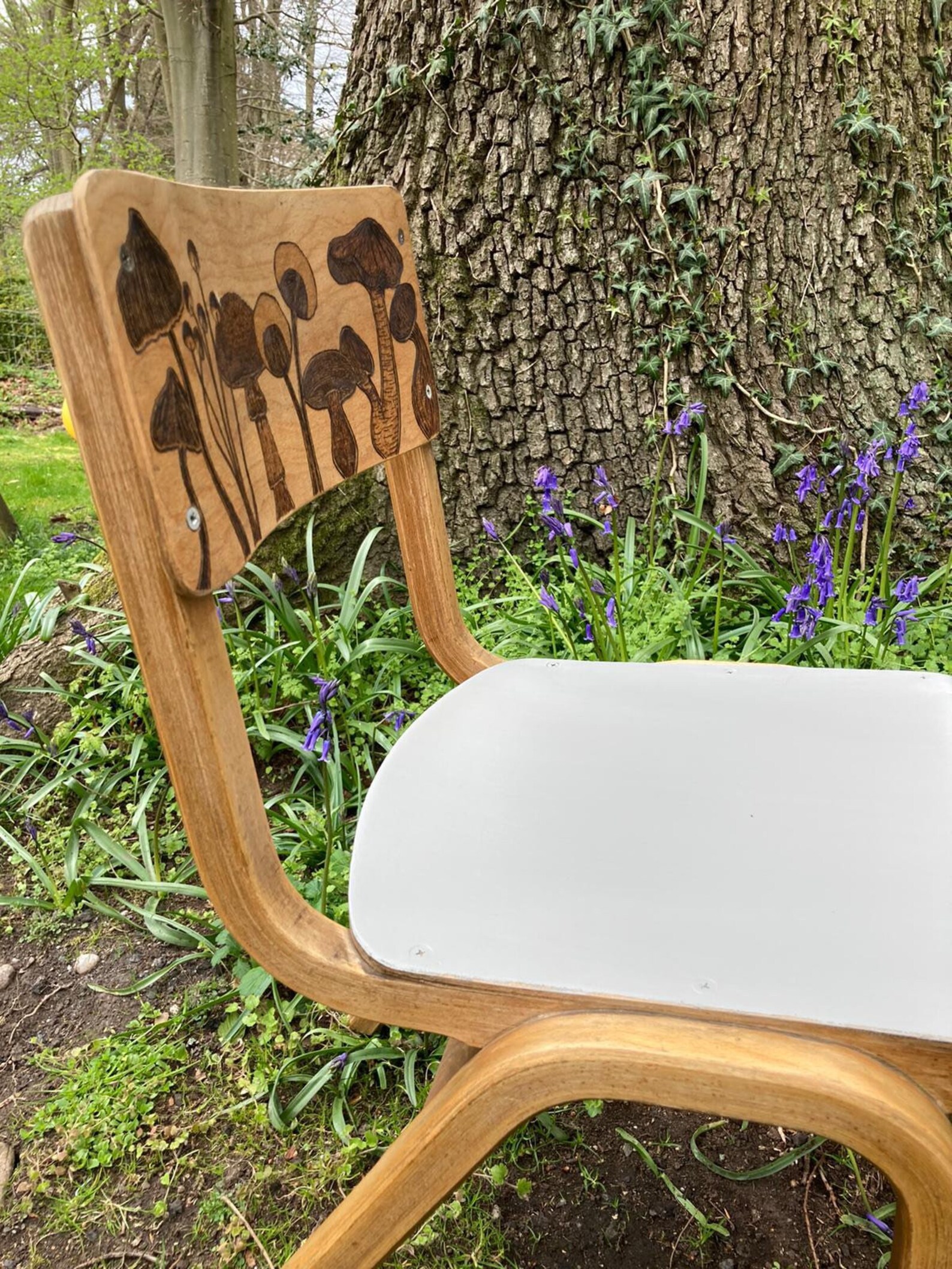 Upcycled vintage Danish wooden school chair Etsy