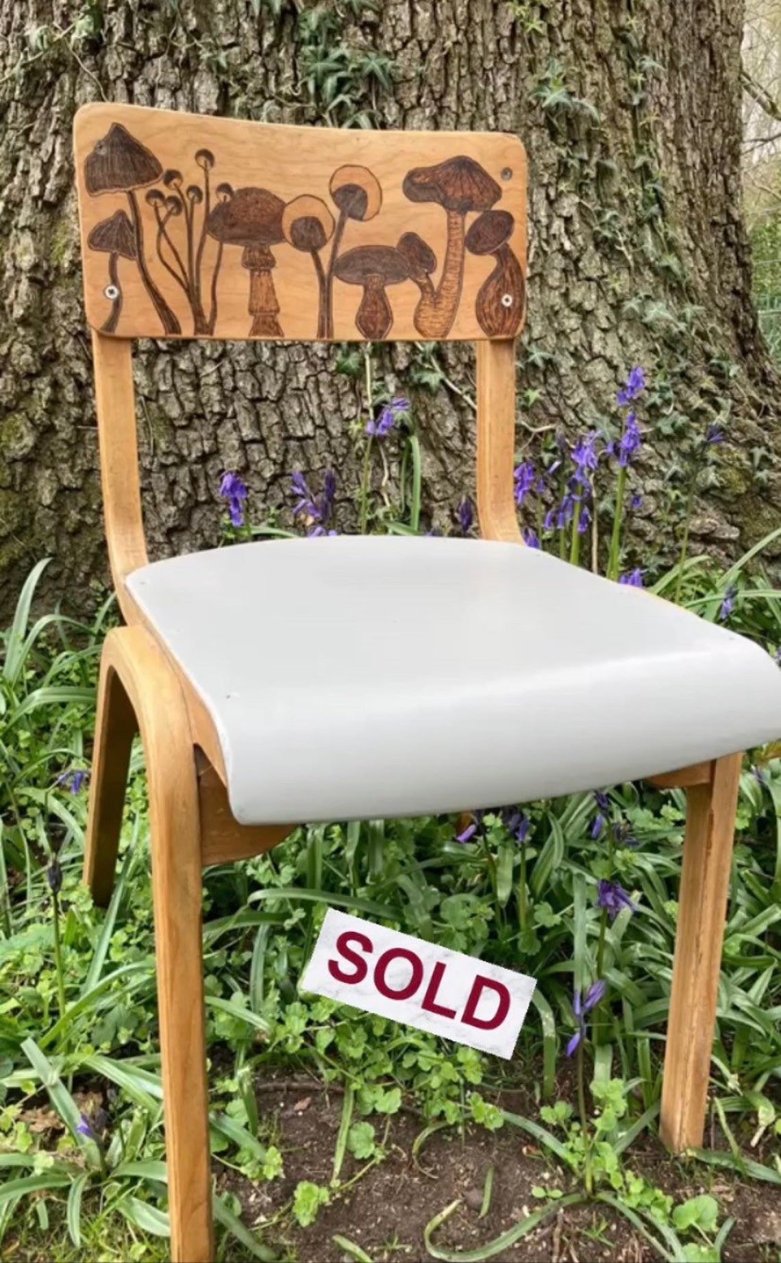 Upcycled vintage Danish wooden school chair Etsy