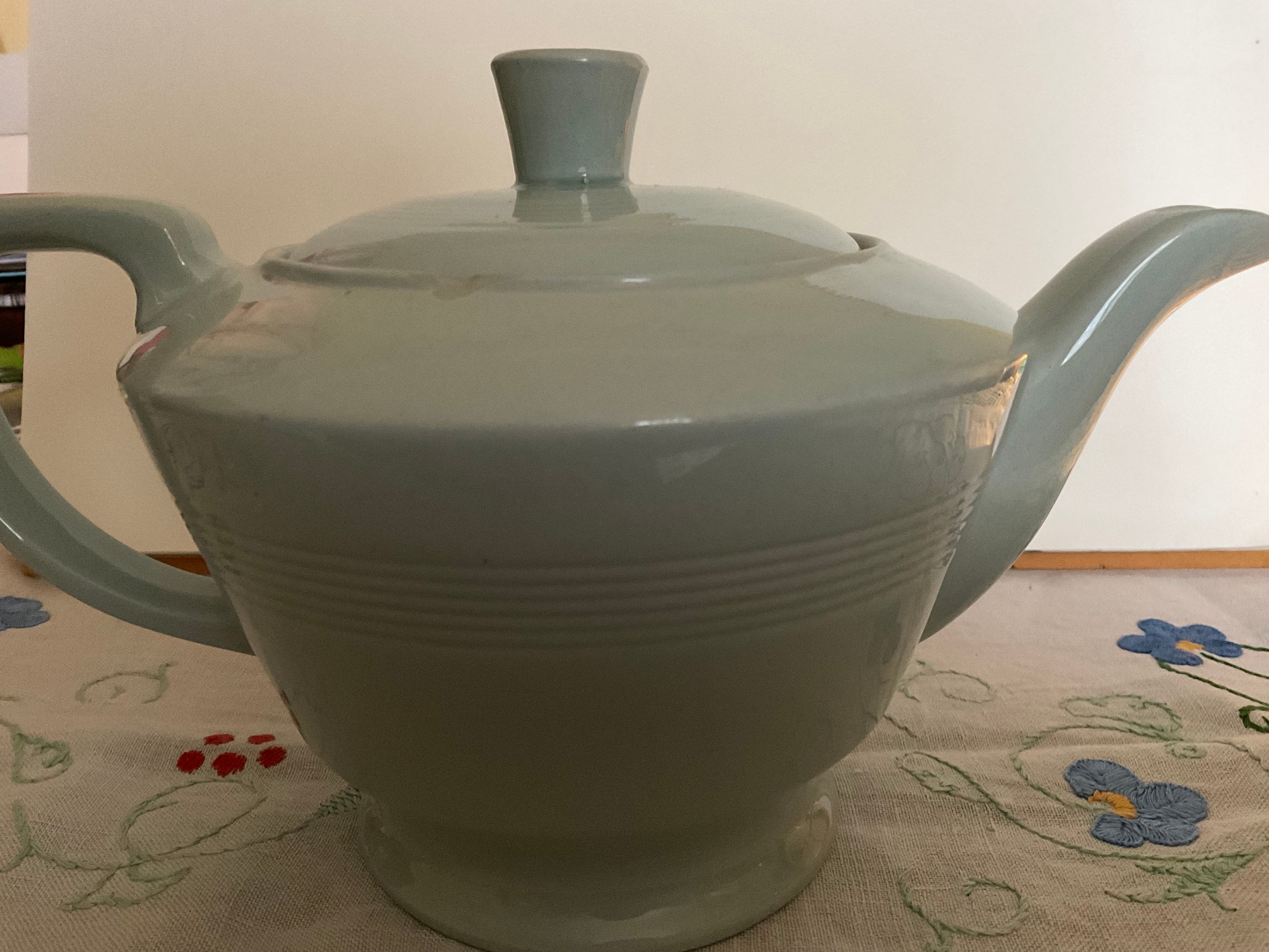 Iris by Woods Ware Vintage Teapot in Very Light Blue Iris Iris by Woods Ware Vintage Teapot in Very Light Blue Iris