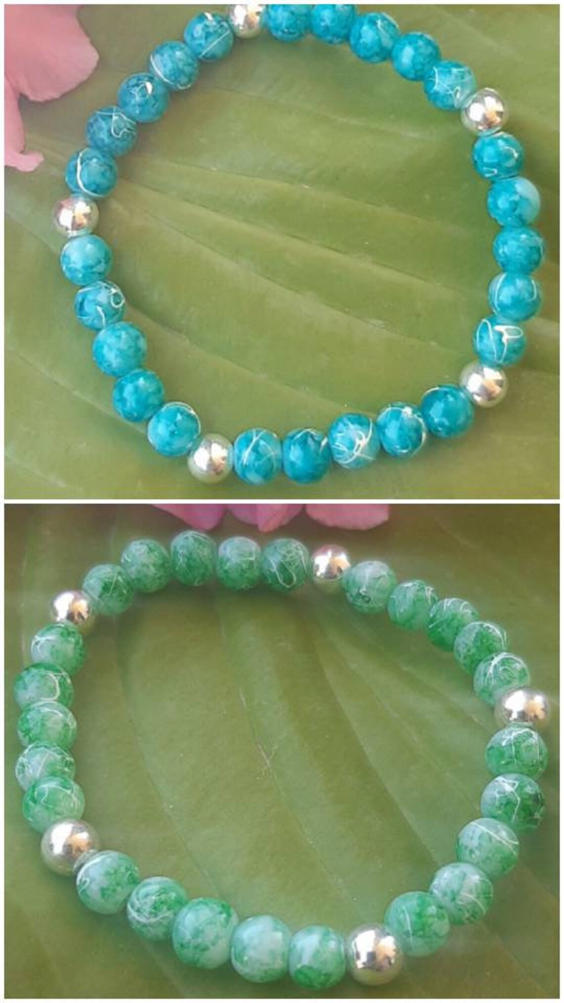 Elastic Bracelet in Natural Stone Etsy New Zealand