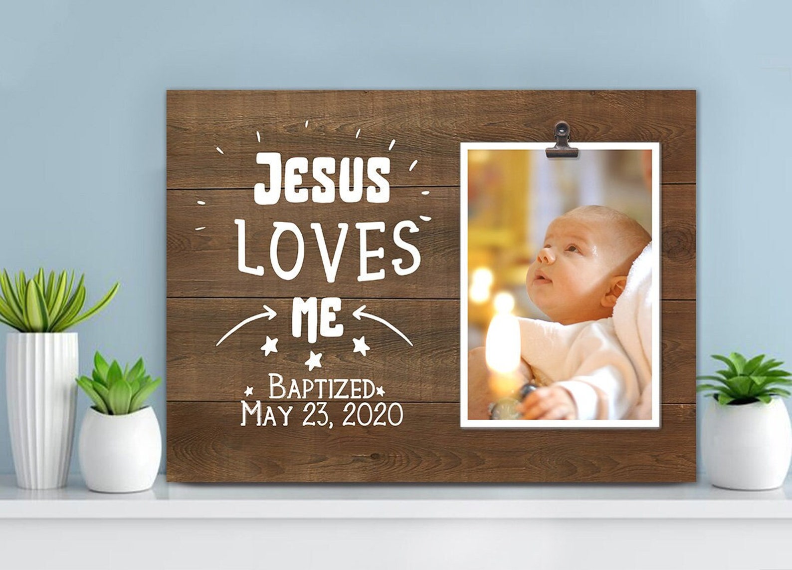 Baptism Picture Frame for Boy Baptism Personalized Frame Etsy