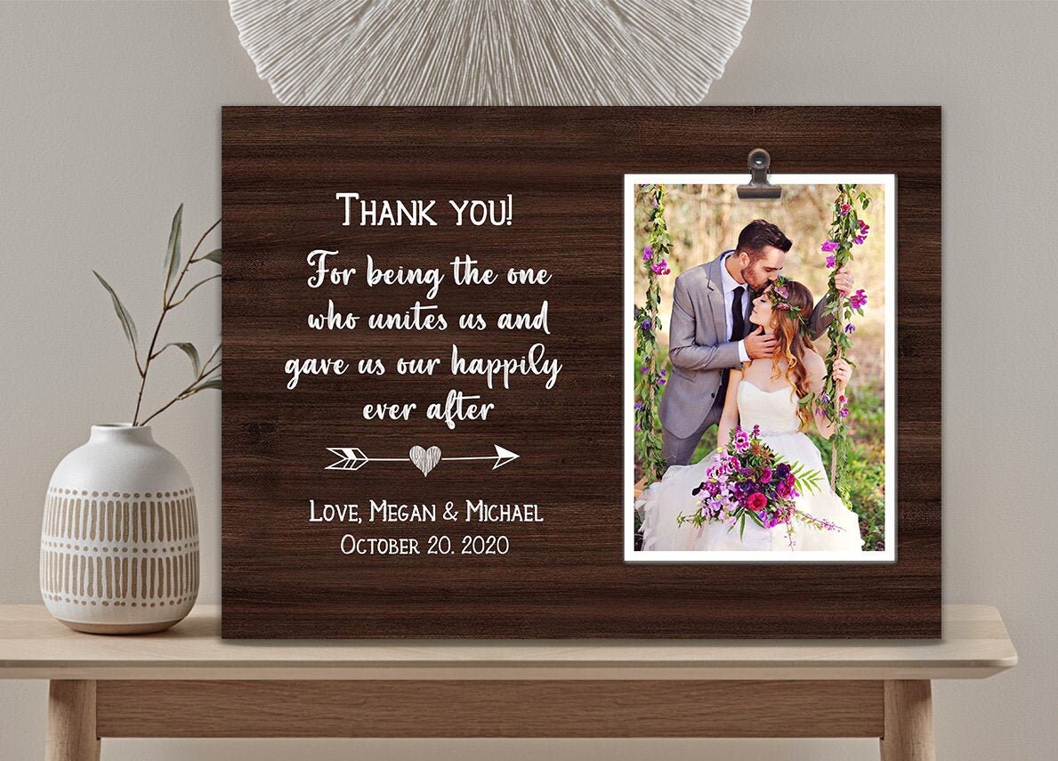 Thank You Picture Frame Thank You Frame Officiant Wedding Etsy