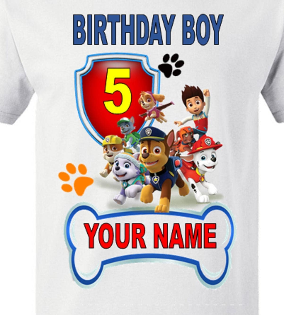 Paw Patrol personalised t-shirt birthday t-shirt | Etsy