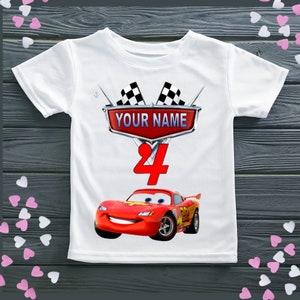 Cars Birthday T-shirt-Personalised  birthday t-shirt