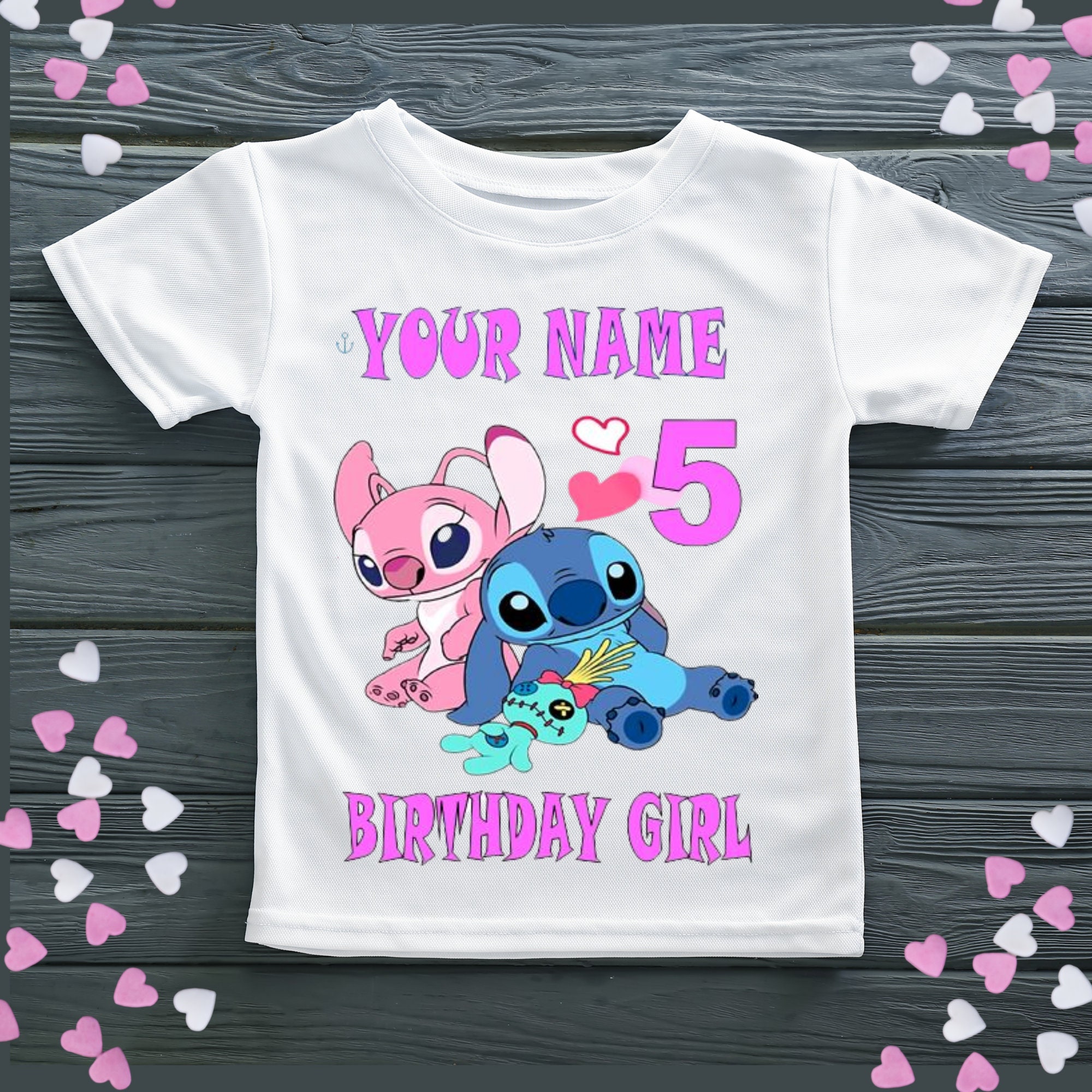 PERSONALISED Lilo Stitch girl birthday t shirt