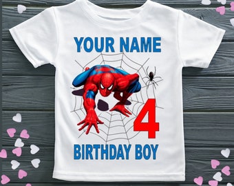 Spiderman Personalised Birthday T-Shirt