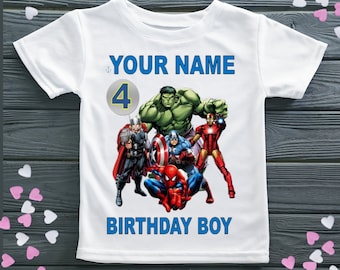 inspired Avengers personalised birthday t-shirts