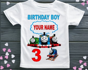 inspired Thomas the Tank Engine personalised Birthday T-shirt