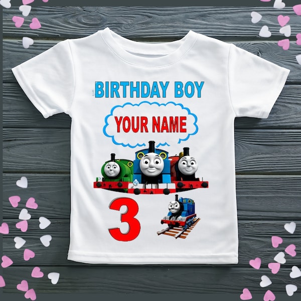 inspired Thomas the Tank Engine personalised Birthday T-shirt