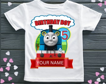 inspired Thomas the Tank Engine personalised Birthday T-shirt