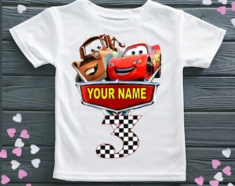 cars personalised birthday  t shirt