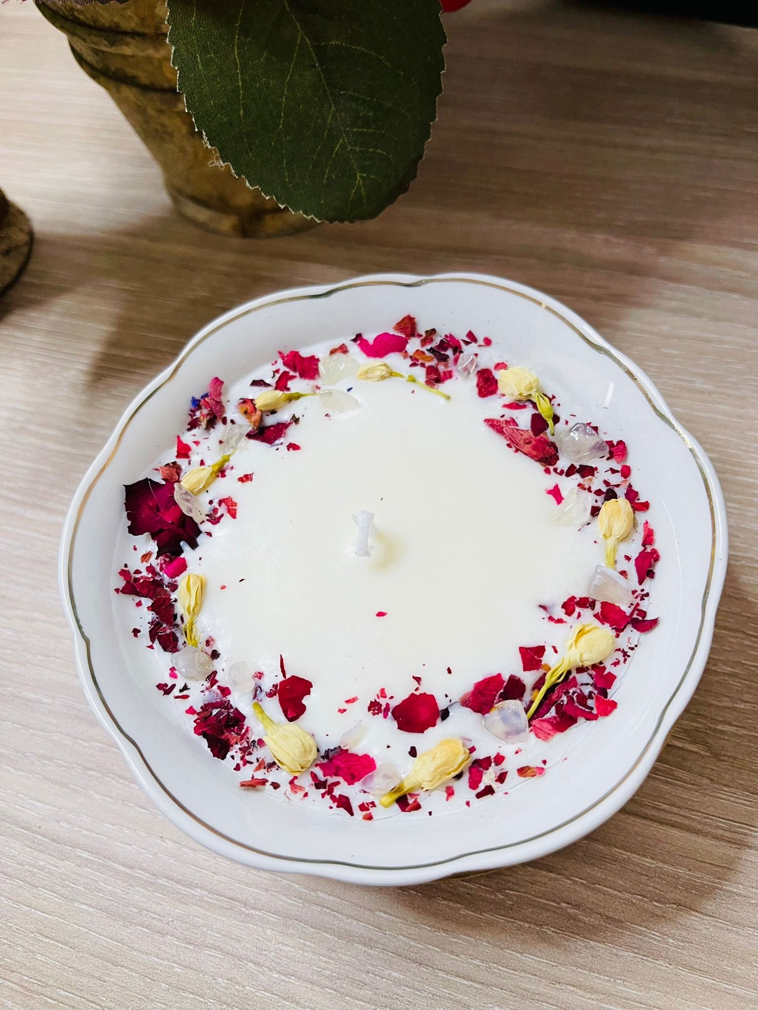 Bougie Fleurie Cristaux