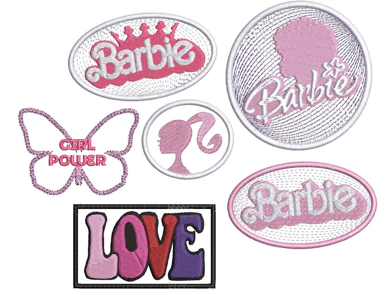 Barbie Iron on Patches - 7 Pack