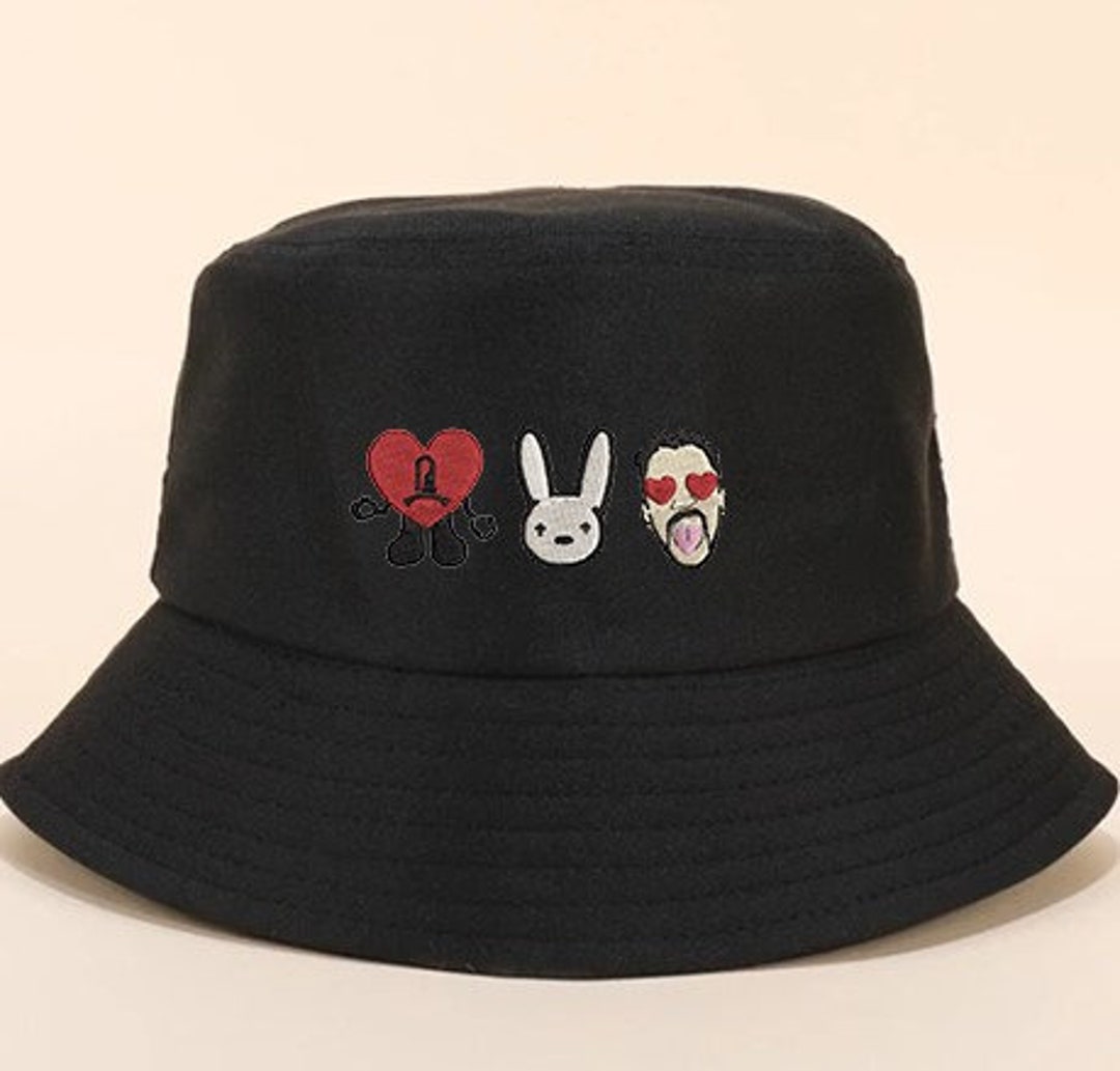 Bad Bunny Three Amigos Bucket Hat Bad Bunny Inspired Fan Art Etsy