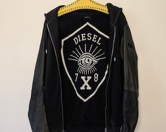 Disel Zip Up Hoodie Black